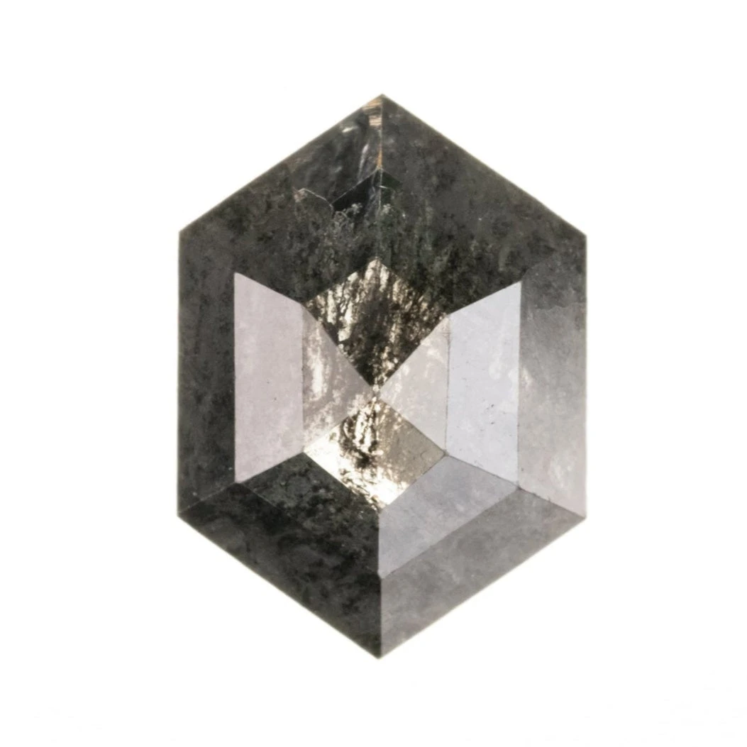 .53 Carat Black Rose Cut Hexagon Diamond 1 .53 Carat Black Rose Cut Hexagon Diamond