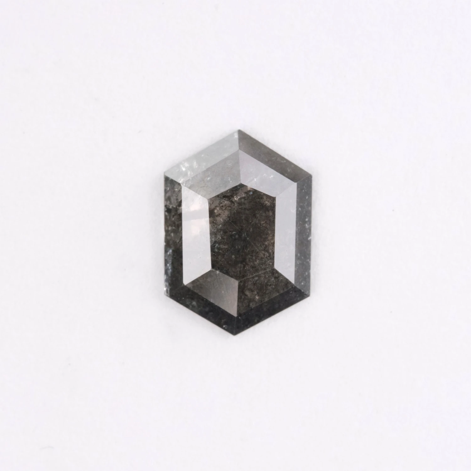 .84 Carat Salt And Pepper Rose Cut Hexagon Diamond 1 .84 Carat Salt And Pepper Rose Cut Hexagon Diamond