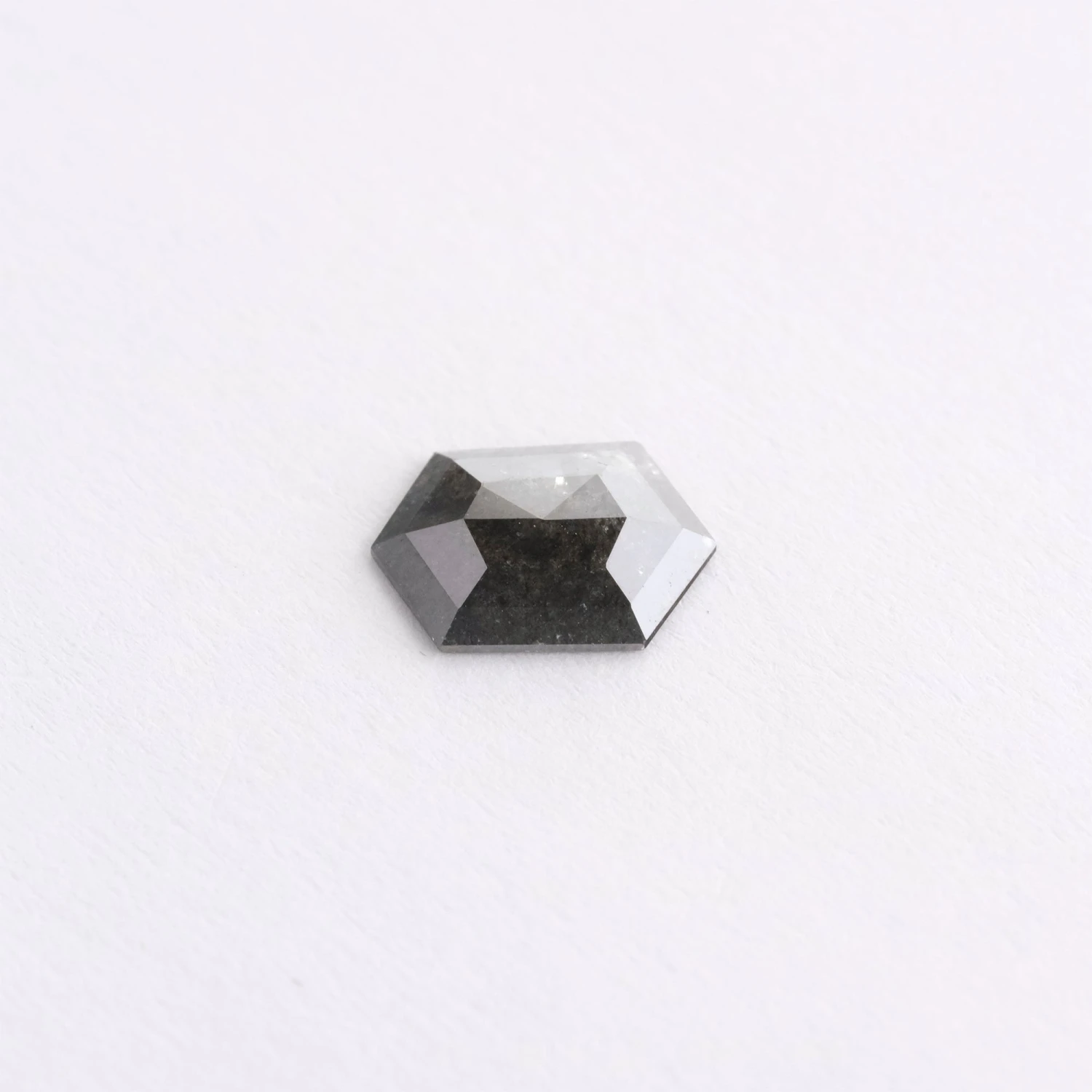 .84 Carat Salt And Pepper Rose Cut Hexagon Diamond 2 .84 Carat Salt And Pepper Rose Cut Hexagon Diamond - Image 2