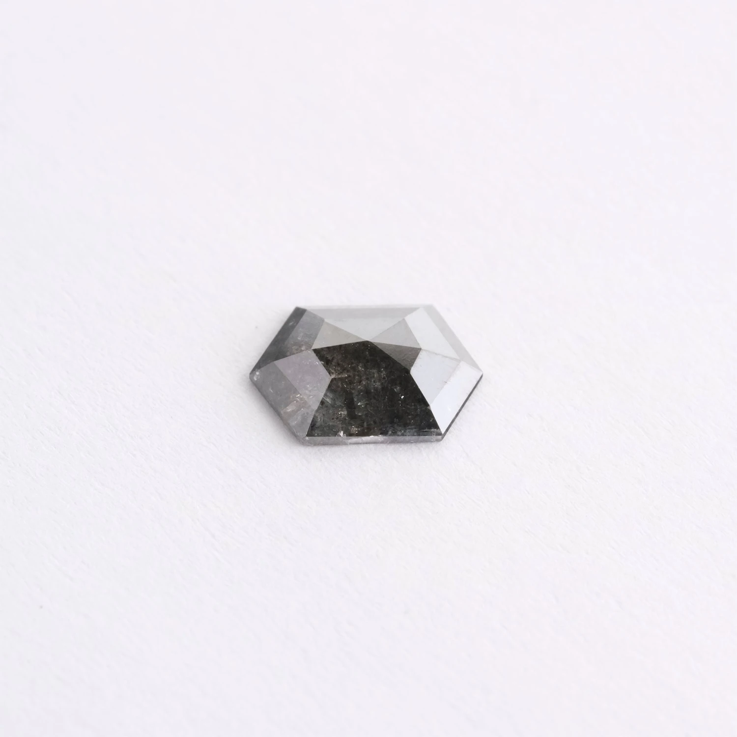 .84 Carat Salt And Pepper Rose Cut Hexagon Diamond 4 .84 Carat Salt And Pepper Rose Cut Hexagon Diamond - Image 4