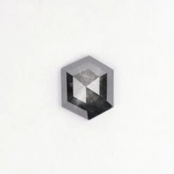 .89 Carat Salt And Pepper Rose Cut Hexagon Diamond