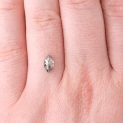 .92 Carat Salt And Pepper Rose Cut Marquise Diamond -Point No Point Studio Store 0.92 498 7