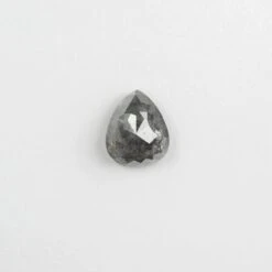 .95 Carat Salt And Pepper Rose Cut Pear Diamond