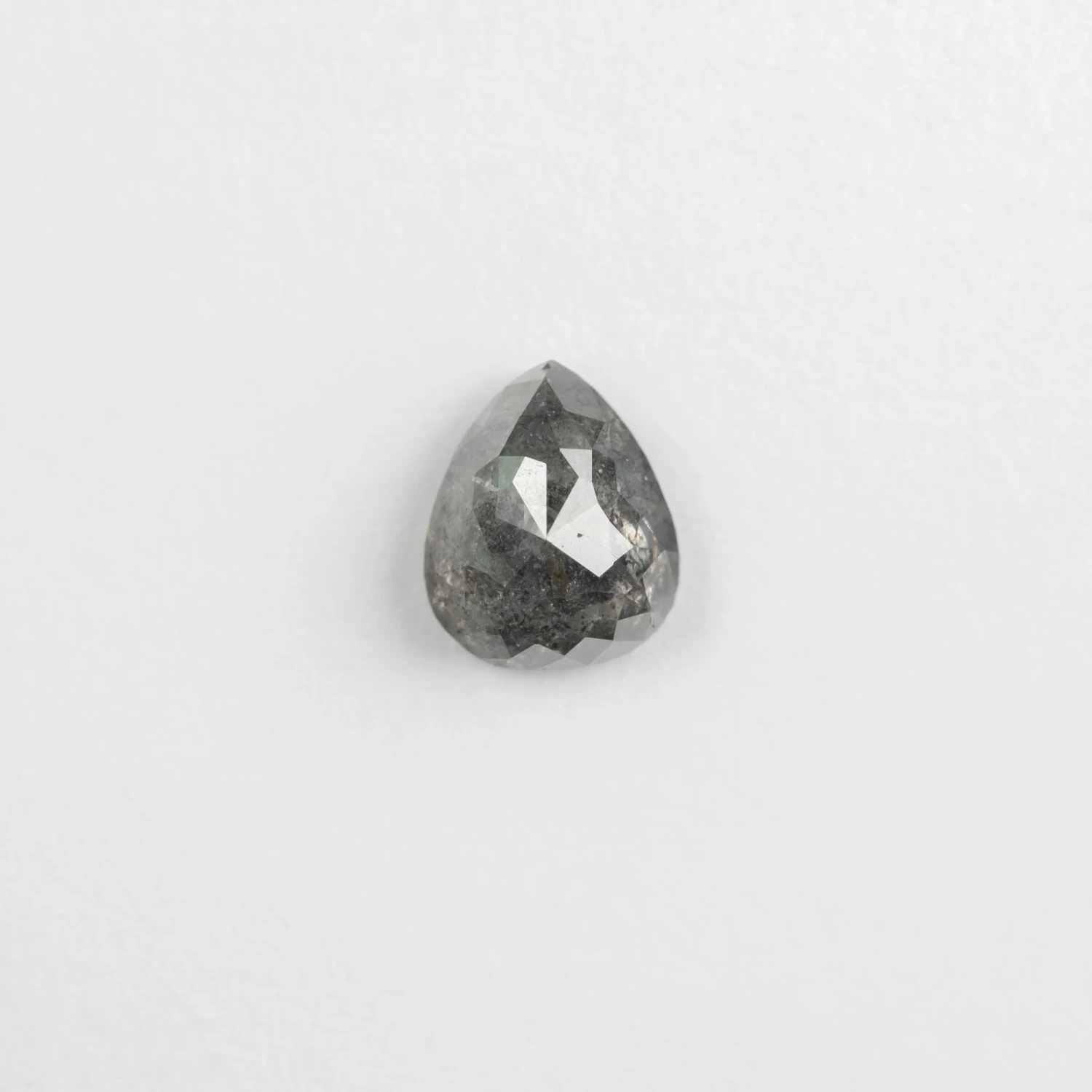 .95 Carat Salt And Pepper Rose Cut Pear Diamond 1 .95 Carat Salt And Pepper Rose Cut Pear Diamond