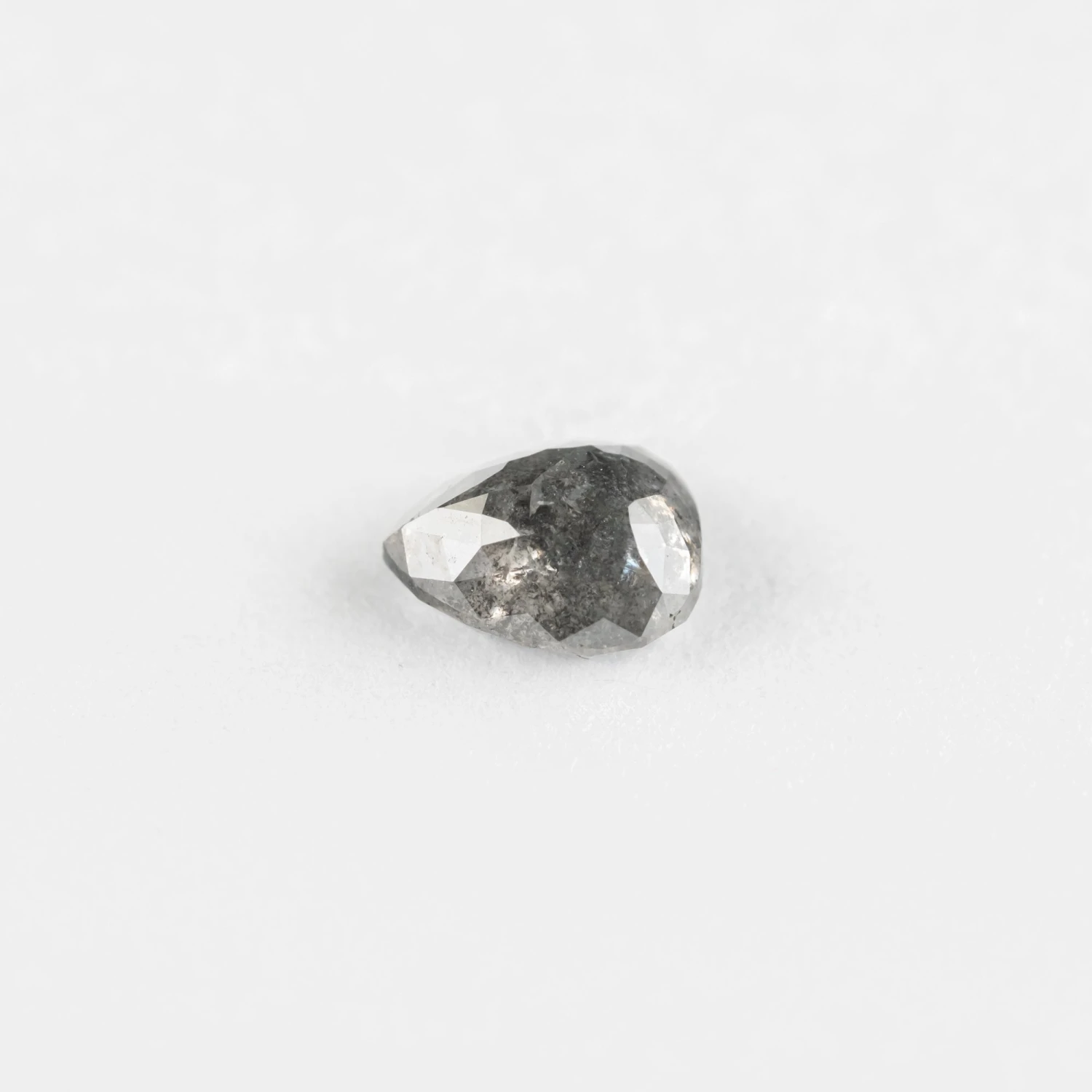 .95 Carat Salt And Pepper Rose Cut Pear Diamond 2 .95 Carat Salt And Pepper Rose Cut Pear Diamond - Image 2
