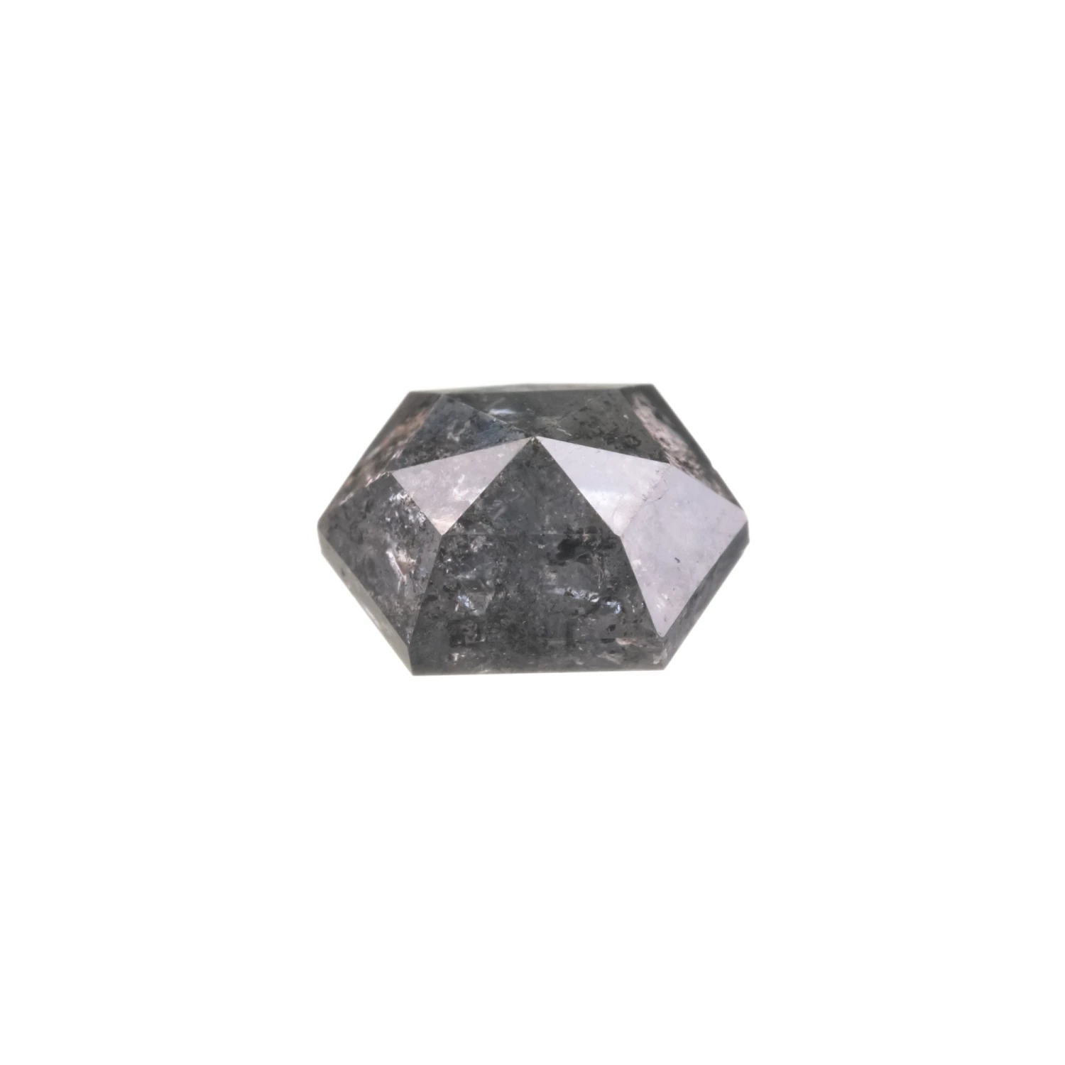 .98 Carat Salt And Pepper Rose Cut Hexagon Diamond 3 .98 Carat Salt And Pepper Rose Cut Hexagon Diamond - Image 3