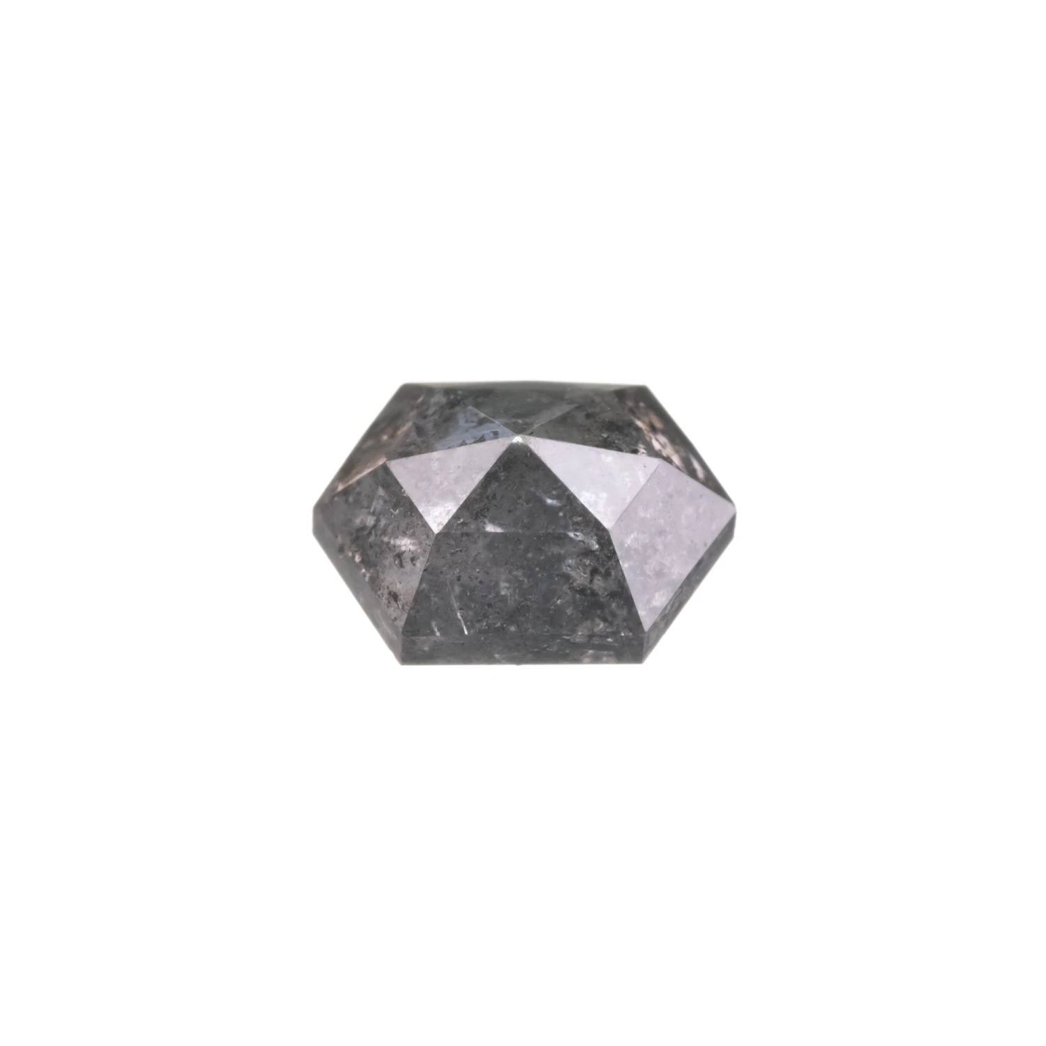 .98 Carat Salt And Pepper Rose Cut Hexagon Diamond 2 .98 Carat Salt And Pepper Rose Cut Hexagon Diamond - Image 2