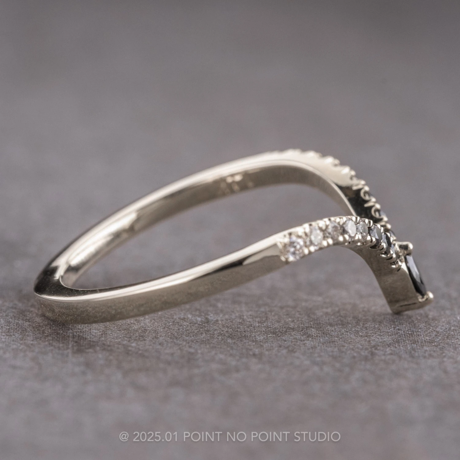 Marquise Ombre Diamond Vivian Wedding Band, 14K White Gold 6 Marquise Ombre Diamond Vivian Wedding Band, 14K White Gold - Image 6