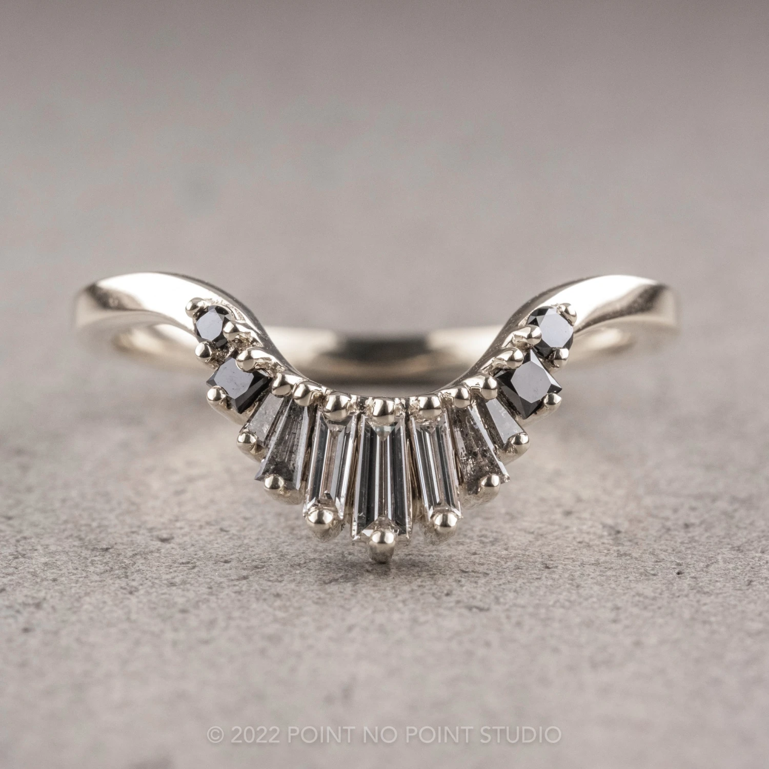 Baguette Diamond Wedding Band, Ombre Wren Setting, Platinum 6 Baguette Diamond Wedding Band, Ombre Wren Setting, Platinum - Image 6