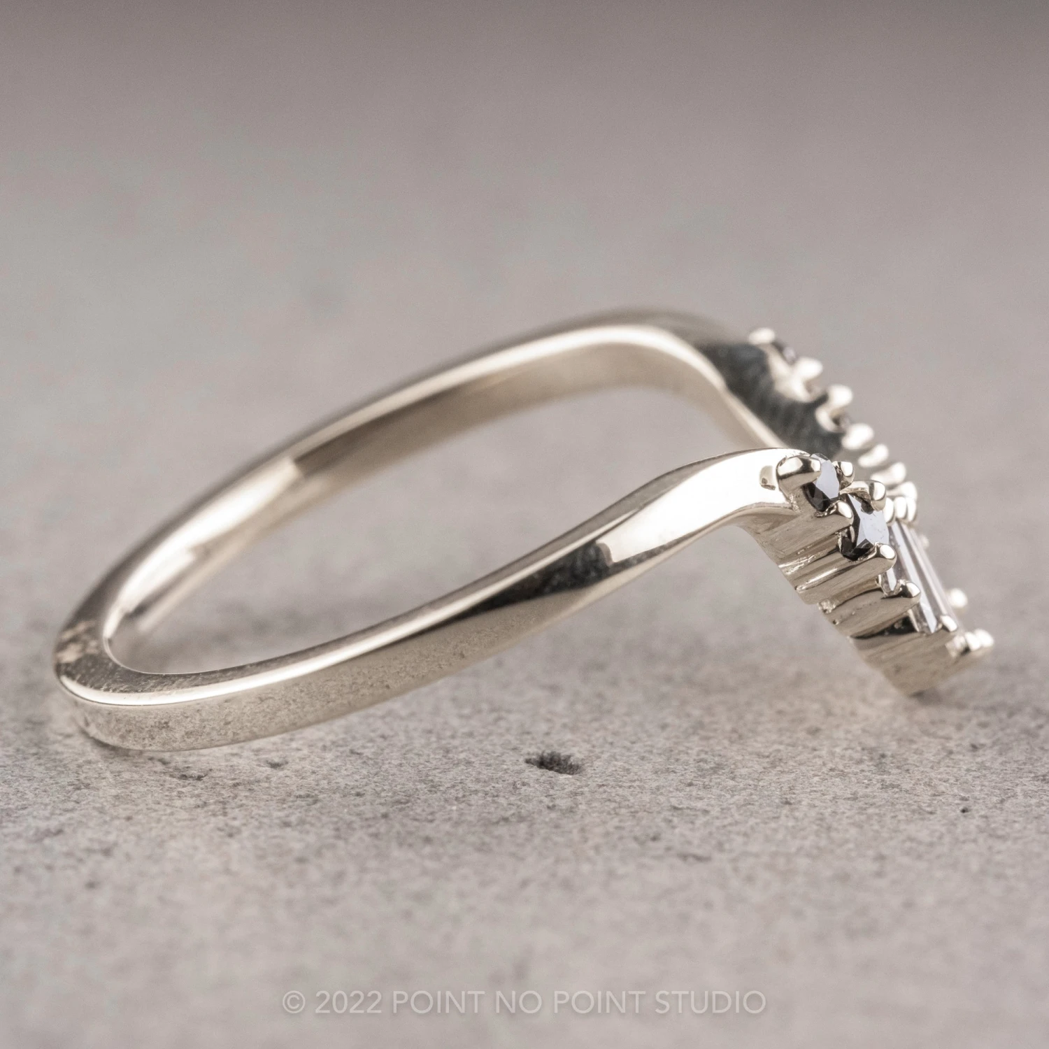 Baguette Diamond Wedding Band, Ombre Wren Setting, Platinum 8 Baguette Diamond Wedding Band, Ombre Wren Setting, Platinum - Image 8