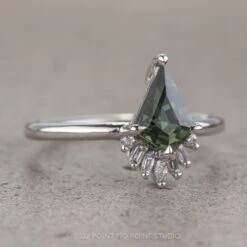 1.41 Carat Green Kite Sapphire Engagement Ring, Wren Setting, Platinum -Point No Point Studio Store 01262022M 3 3df1a49b c248 4f6e a504 1476fd3c8066