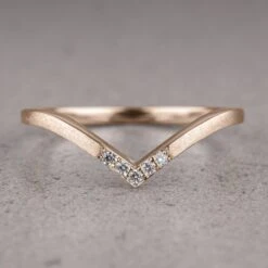 5 Diamond Vivian Wedding Band, 14k Rose Gold