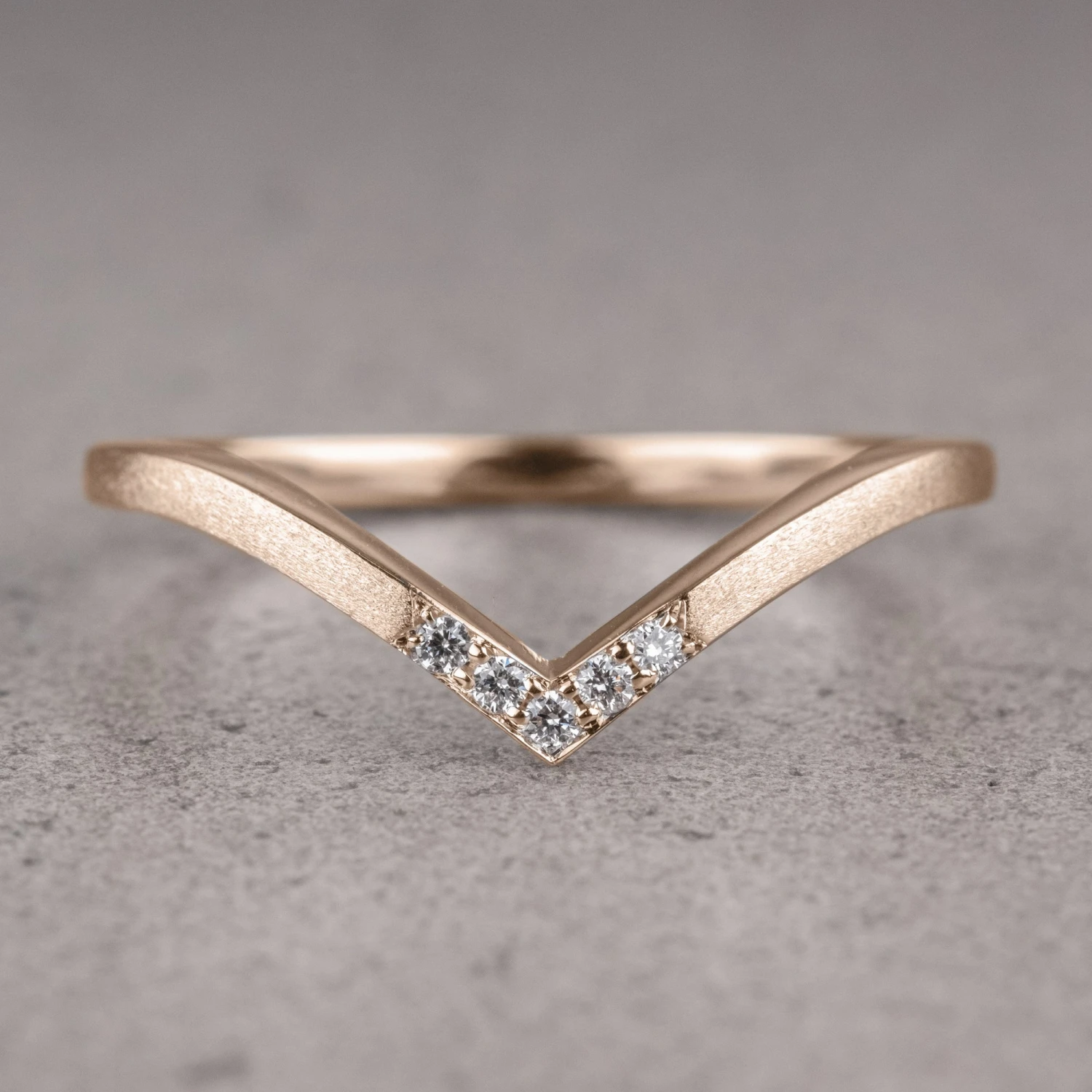 5 Diamond Vivian Wedding Band, 14k Rose Gold 1 5 Diamond Vivian Wedding Band, 14k Rose Gold