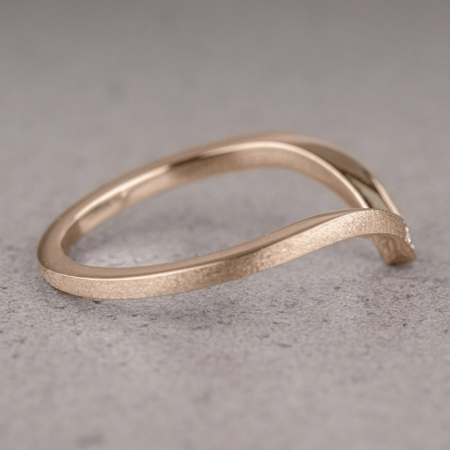 5 Diamond Vivian Wedding Band, 14k Rose Gold 4 5 Diamond Vivian Wedding Band, 14k Rose Gold - Image 4