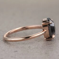 2.56 Carat Black Emerald Diamond Engagement Ring, Jane Setting, 14k Rose Gold -Point No Point Studio Store 02072022T 4