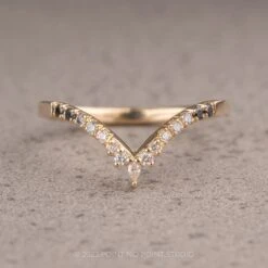 Ombre Diamond Wedding Band, Robin Setting, 14K Yellow Gold