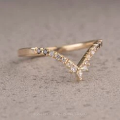 Ombre Diamond Wedding Band, Robin Setting, 14K Yellow Gold 26 Ombre Diamond Wedding Band, Robin Setting, 14K Yellow Gold -Point No Point Studio Store 02142023A 2