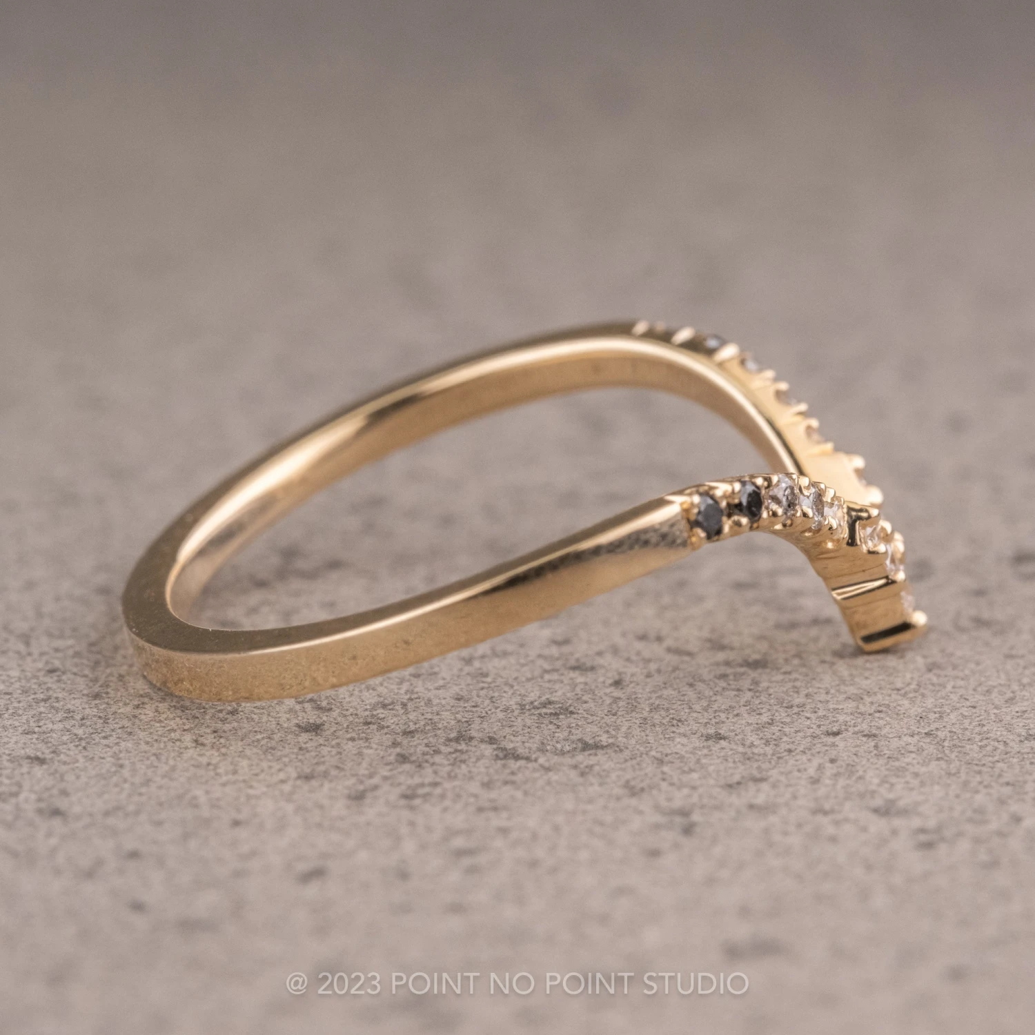 Ombre Diamond Wedding Band, Robin Setting, 14K Yellow Gold 14 Ombre Diamond Wedding Band, Robin Setting, 14K Yellow Gold - Image 14