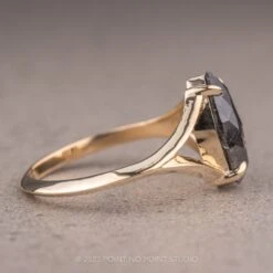 1.17 Carat Black Speckled Marquise Diamond Engagement Ring, Split Shank Jane Setting, 14K Yellow Gold 16 1.17 Carat Black Speckled Marquise Diamond Engagement Ring, Split Shank Jane Setting, 14K Yellow Gold -Point No Point Studio Store 02152023E 3