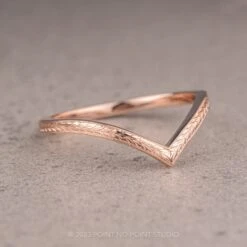 Vintage Vivian Wedding Band, 14k Rose Gold -Point No Point Studio Store 02182023B RJ 2