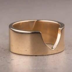 8mm 14k Yellow Gold Wedding Band, Ellipse Setting, Polished Finish 7 8mm 14k Yellow Gold Wedding Band, Ellipse Setting, Polished Finish -Point No Point Studio Store 02212023E 2