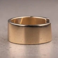 8mm 14k Yellow Gold Wedding Band, Ellipse Setting, Polished Finish 8 8mm 14k Yellow Gold Wedding Band, Ellipse Setting, Polished Finish -Point No Point Studio Store 02212023E 3