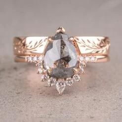 Engraved Wide Harper Cuff Wedding Band, 14k Rose Gold 10 Engraved Wide Harper Cuff Wedding Band, 14k Rose Gold -Point No Point Studio Store 03042023A 1