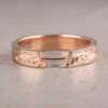 Engraved Wide Harper Cuff Wedding Band, 14k Rose Gold