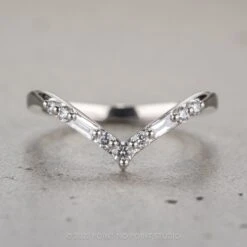 Round And Baguette Diamond V Band, Large Paloma Setting, Platinum