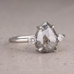 2.05 Carat Salt And Pepper Pear Diamond Engagement Ring, Zoe Setting, Platinum 11 2.05 Carat Salt And Pepper Pear Diamond Engagement Ring, Zoe Setting, Platinum -Point No Point Studio Store 03202023H 2 75c5498e b743 4c10 9f71 bcb1f447316e
