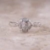 1.53 Carat Salt And Pepper Oval Diamond Engagement Ring, Winter Setting, Platinum