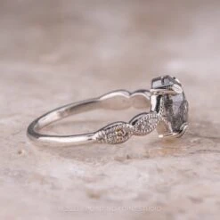 1.53 Carat Salt And Pepper Oval Diamond Engagement Ring, Winter Setting, 14k White Gold -Point No Point Studio Store 03232023 2 2d85b3a6 a569 4e69 b4e1 d8ebfb4a6431