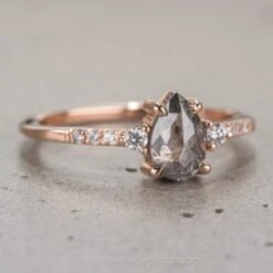 .96 Carat Salt And Pepper Pear Diamond Engagement Ring, Eliza Setting, 14K Rose Gold 11 .96 Carat Salt And Pepper Pear Diamond Engagement Ring, Eliza Setting, 14K Rose Gold -Point No Point Studio Store 03282022F 2 2b59262b 3a71 41c9 b077 862dc0ab72a2
