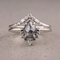 1.76 Carat Salt And Pepper Pear Diamond Engagement Ring, Ombre Ava Setting, Platinum 10 1.76 Carat Salt And Pepper Pear Diamond Engagement Ring, Ombre Ava Setting, Platinum -Point No Point Studio Store 03292022H 1 d092f731 f61c 4749 8218 9e1782ef99d4