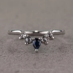 Cassiopeia Sapphire And Diamond Wedding Band, Platinum