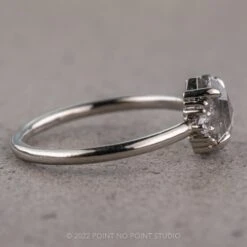 1.52 Carat Salt And Pepper Hexagon Diamond Engagement Ring, Charlotte Setting, 14k White Gold 14 1.52 Carat Salt And Pepper Hexagon Diamond Engagement Ring, Charlotte Setting, 14k White Gold -Point No Point Studio Store 04162022C 4