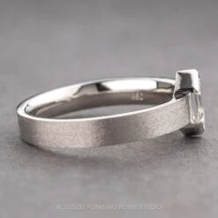 Clear Hexagon Diamond Mens Wedding Band, Orion Setting, Platinum 11 Clear Hexagon Diamond Mens Wedding Band, Orion Setting, Platinum -Point No Point Studio Store 04252024D 2