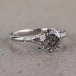 2.13 Carat Salt And Pepper Diamond Engagement Ring, Mackenzie Setting, Platinum -Point No Point Studio Store 04272022N 3 824619f5 398f 4672 baea 30e54a5ebeb8