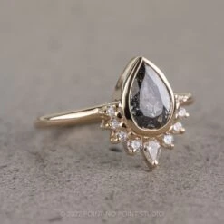 2.35 Carat Salt And Pepper Pear Diamond Engagement Ring, Ava Bezel Setting, 14k Yellow Gold 21 2.35 Carat Salt And Pepper Pear Diamond Engagement Ring, Ava Bezel Setting, 14k Yellow Gold -Point No Point Studio Store 04282022A 2 70917794 054d 4d75 8450 076cdfa40ebb