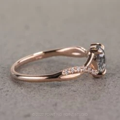1.62 Carat Salt And Pepper Oval Diamond Engagement Ring, Wisteria Setting, 14K Rose Gold 10 1.62 Carat Salt And Pepper Oval Diamond Engagement Ring, Wisteria Setting, 14K Rose Gold -Point No Point Studio Store 04302022A 3