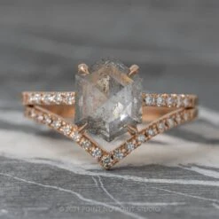 1.52 Carat Salt And Pepper Hexagon Diamond Engagement Ring, Jules Setting, 14k Rose Gold 35 1.52 Carat Salt And Pepper Hexagon Diamond Engagement Ring, Jules Setting, 14k Rose Gold -Point No Point Studio Store 05052021A 2 dcf335bd 82cb 4fa1 9c1a c5c0c18e3093