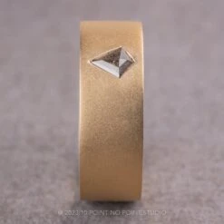 Black Speckled Kite Diamond Mens Wedding Band, Comfort Fit, 14K Yellow Gold 7 Black Speckled Kite Diamond Mens Wedding Band, Comfort Fit, 14K Yellow Gold -Point No Point Studio Store 05102023D 1