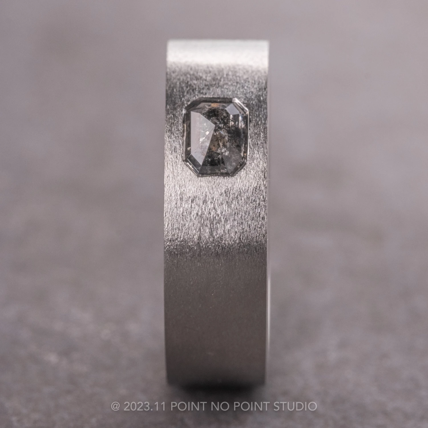 Emerald Diamond Men's Wedding Band, Platinum 1 Emerald Diamond Men's Wedding Band, Platinum