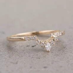 Pear Diamond Contour Band, Basket Emma Setting, 14k Yellow Gold 14 Pear Diamond Contour Band, Basket Emma Setting, 14k Yellow Gold -Point No Point Studio Store 06042022DWB 2
