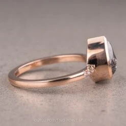 1.25 Carat Black Speckled Pear Diamond Engagement Ring, Bezel Jules Setting, 14K Rose Gold -Point No Point Studio Store 06042022I 3