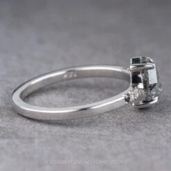 1.18 Carat Salt And Pepper Pear Diamond Engagement Ring, Ombre Jules Setting, 14K White Gold -Point No Point Studio Store 06272023R 2 1