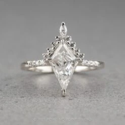 1.54 Carat Kite Moissanite Engagement Ring, Avaline Setting, Platinum