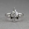 1.38 Carat Icy Salt And Pepper Pear Diamond Engagement Ring, Ombre Wren Setting, Platinum