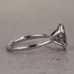 2.79 Carat Black Speckled Oval Diamond Engagement Ring, Shay Setting, 14k White Gold 20 2.79 Carat Black Speckled Oval Diamond Engagement Ring, Shay Setting, 14k White Gold -Point No Point Studio Store 07162022D 4