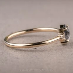 .94 Carat Salt And Pepper Hexagon Diamond Engagement Ring, Betty Setting, 14K Yellow Gold 6 .94 Carat Salt And Pepper Hexagon Diamond Engagement Ring, Betty Setting, 14K Yellow Gold -Point No Point Studio Store 09072022A 3